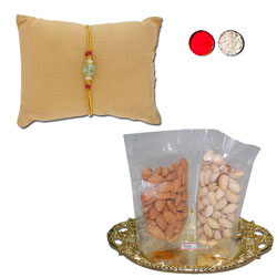 Affinity Pearl Rakhi - JPJUN-23-053 (Single Rakhi), Dryfruit Thali - code RD300